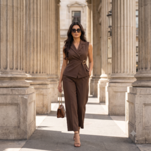 Button Vest & Wide-Leg Trouser Co-Ord Set