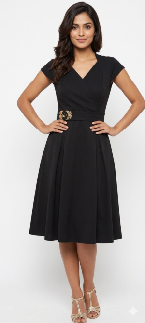 women's floral embellished v neck midi dress