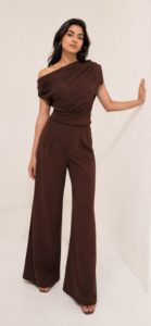 Women's Chocolate Brown Draped Co-ord Set auto draft
